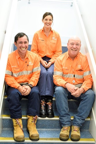Acacia Ridge employees wearing their rainbow laces - Jonald Robison, Cherrie Potter & Jamie Prince