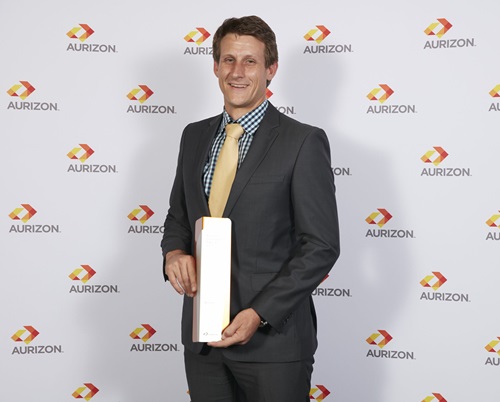 Christopher Ring winning an Aurizon Excellence Award