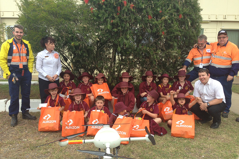 Coppabella State School students with drone